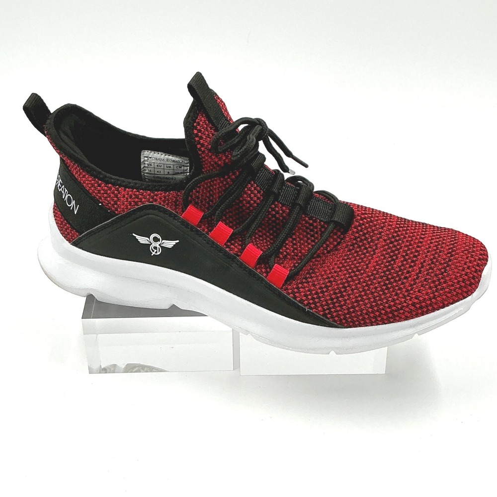 Creative Recreation Size 10 Sneaker Red Black Knit Mesh CRL06042 Mens MSRP $85